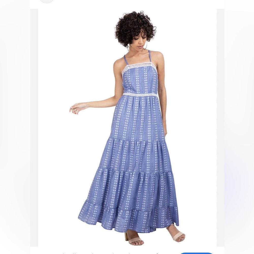 FABALLEY Eyelet Maxi Dress | Size M